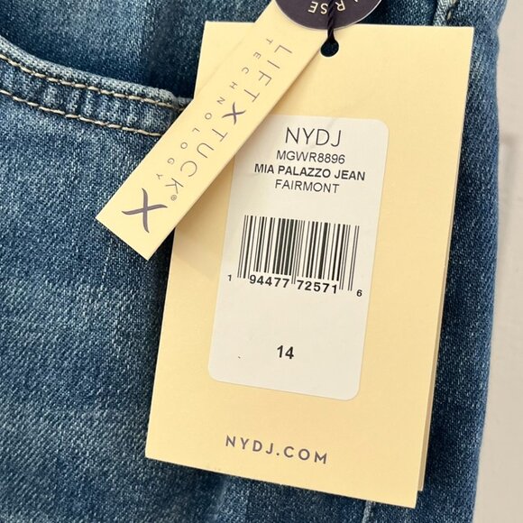 NYDJ Woman's Plus-Size Mia Palazzo Fairmont Stretch Flair Jeans Sz 14 - Picture 2 of 16